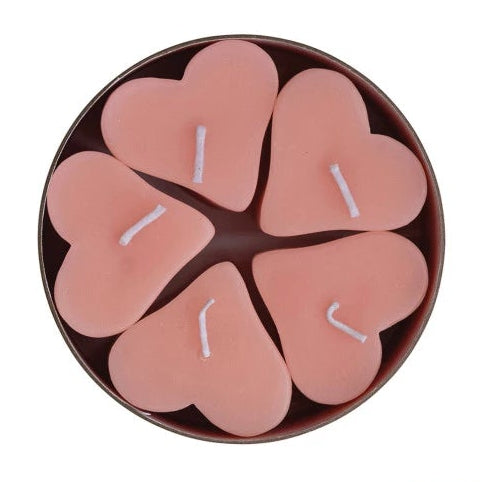 Unscented Heart Shaped Votive Candles Set of 5