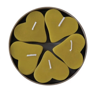 Unscented Heart Shaped Votive Candles Set of 5