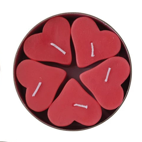 Unscented Heart Shaped Votive Candles Set of 5