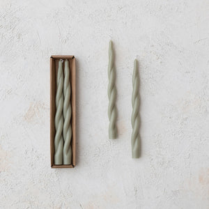 Unscented Twisted Taper Candles Boxed Set of 2