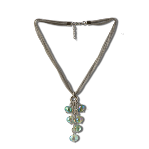 Shallow Tide Glass Bauble Necklace - Silver/Aurora Borealis