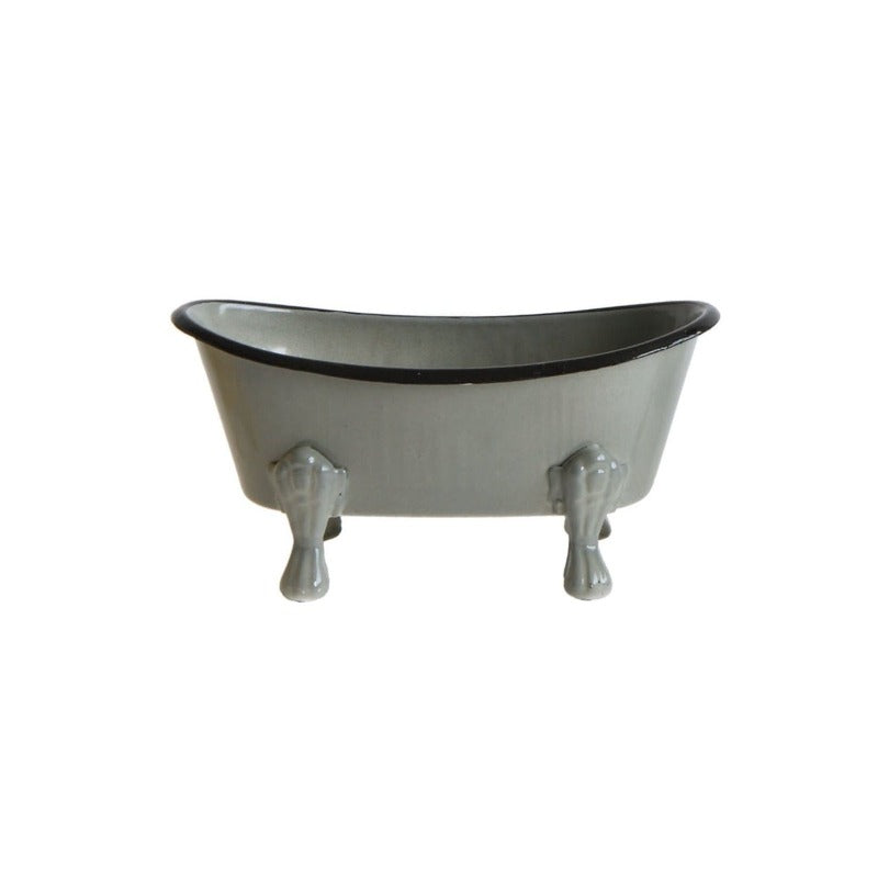 Enameled Clawfoot Bathtub Soap Dish Grey