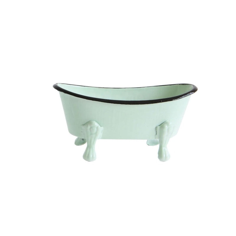 Enameled Clawfoot Bathtub Soap Dish Mint Green