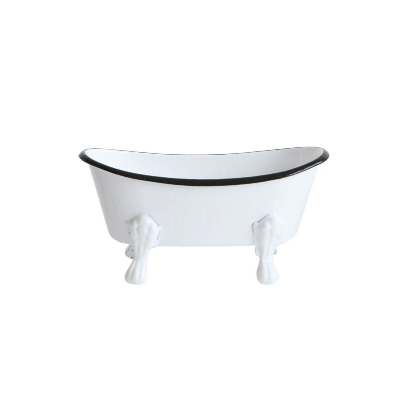 Enameled Clawfoot Bathtub Soap Dish White