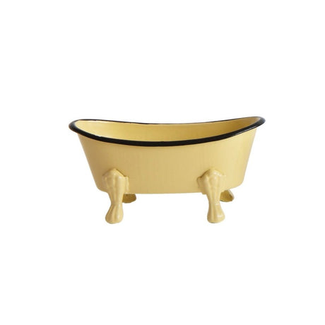 Enameled Clawfoot Bathtub Soap Dish Yellow