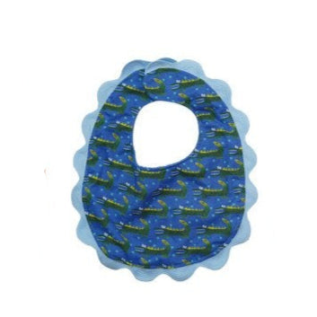 Cotton Terry Cloth Colorful Scalloped Trim Baby Bib