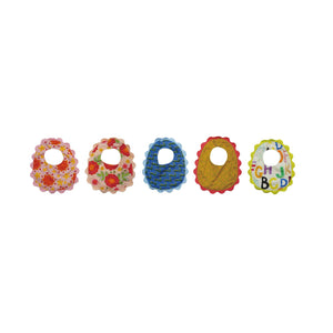 Cotton Terry Cloth Colorful Scalloped Trim Baby Bib