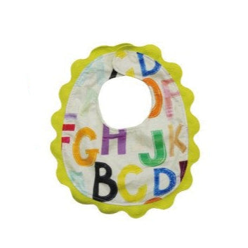 Cotton Terry Cloth Colorful Scalloped Trim Baby Bib