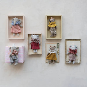 Plush Animal in Ruffle Collar & Clothes