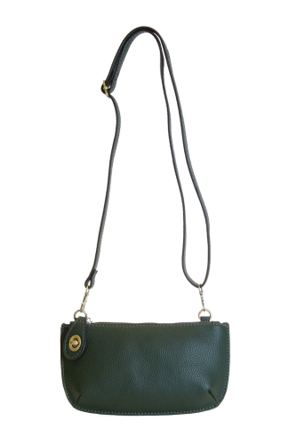 Vegan Leather Mini Crossbody Clutch - Highland Green
