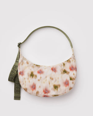 Medium Nylon Crescent Bag - Abstract Floral - Hello World Modern Mercantile