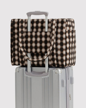 Small Cloud Carry-On Tote - Blurred Gingham Brown