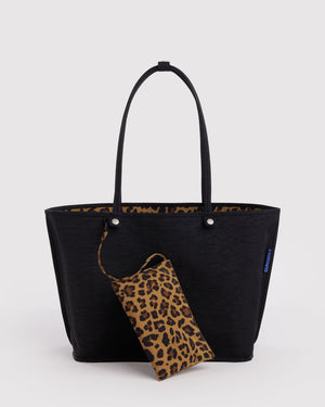 Large Nylon Reversible Tote Bag - Leopard Mix