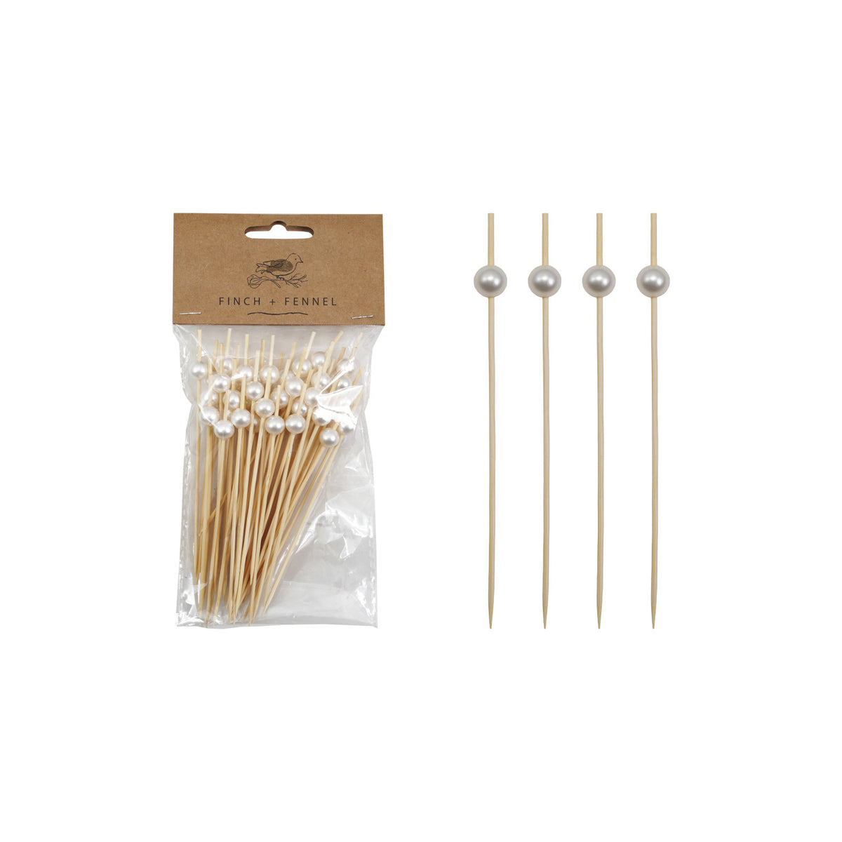 Bamboo & Pearl Cocktail/Appetizer Picks - 50 Pack