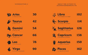 Cat Astrology Book Interior Pages of Table of Contents