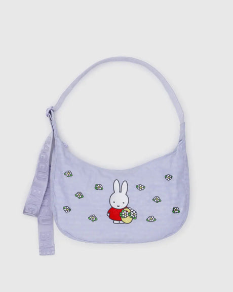 Medium Nylon Crescent Bag - Embroidered Miffy - Hello World Modern Mercantile