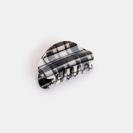 Chunks Juno Hair Claw Clip - Black + White Plaid