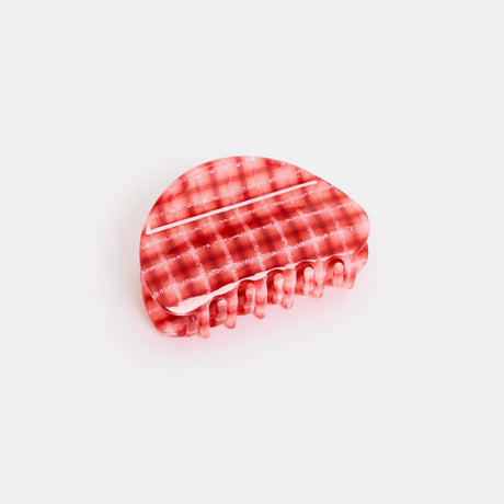 Chunks Juno Hair Claw Clip in Red Plaid on a white background