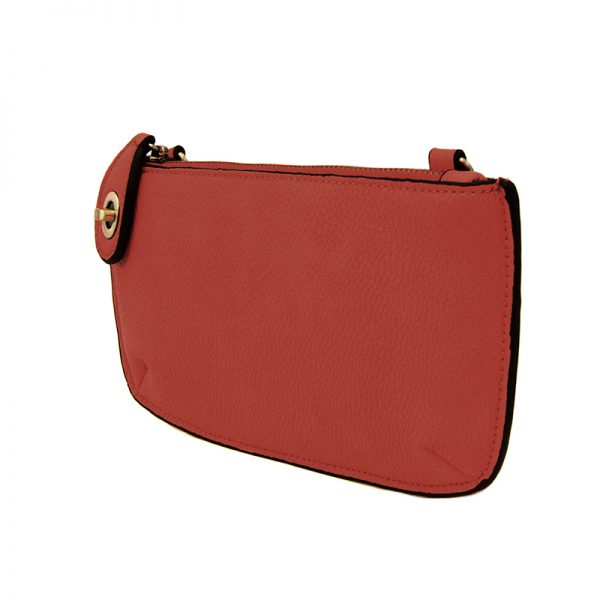 Vegan Leather Mini Crossbody Clutch - Apple Red