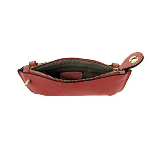 Vegan Leather Mini Crossbody Clutch - Apple Red