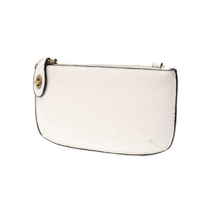 Vegan Leather Mini Crossbody Clutch - White