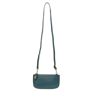 Vegan Leather Mini Crossbody Clutch - Peacock Blue