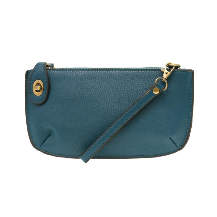 Vegan Leather Mini Crossbody Clutch - Peacock Blue