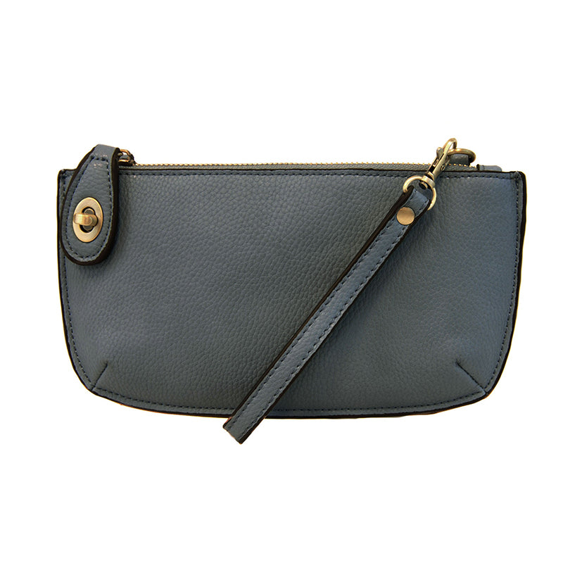 Vegan Leather Mini Crossbody Clutch - Dark Chambray