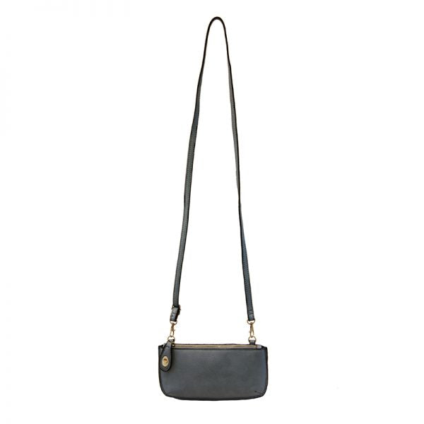 Vegan Leather Mini Crossbody Clutch - Dark Chambray