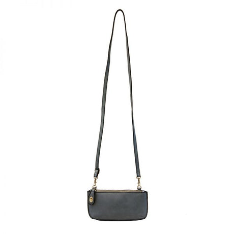 Vegan Leather Mini Crossbody Clutch - Dark Chambray