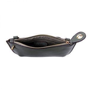 Vegan Leather Mini Crossbody Clutch - Dark Chambray