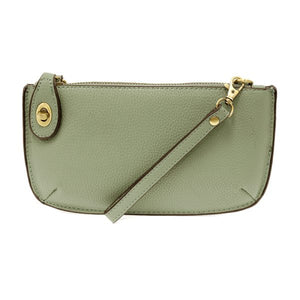 Vegan Leather Mini Crossbody Clutch - Sage