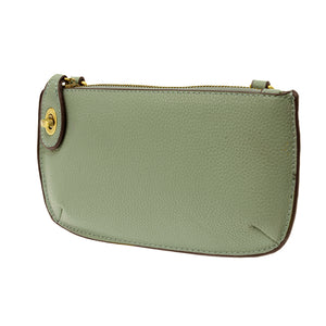 Vegan Leather Mini Crossbody Clutch - Sage