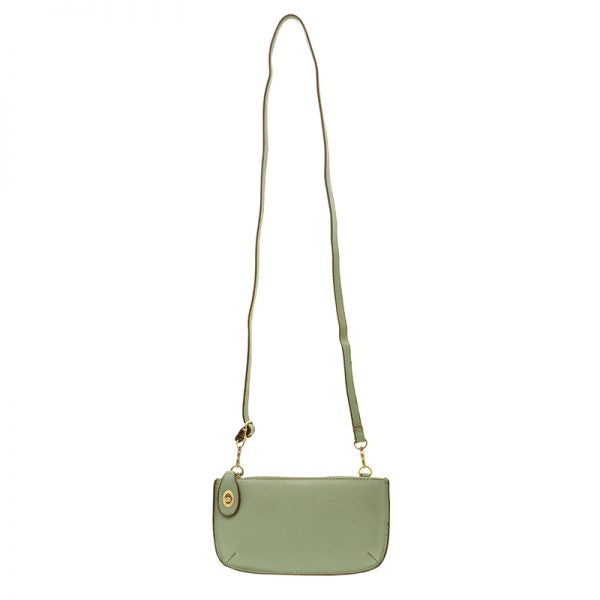 Vegan Leather Mini Crossbody Clutch - Sage