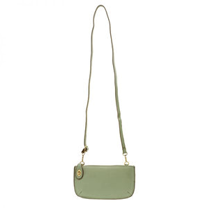 Vegan Leather Mini Crossbody Clutch - Sage
