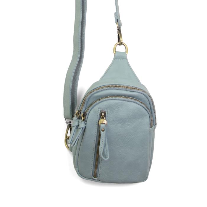 Vegan Leather Skyler Sling Bag - Light Denim
