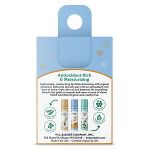 Holiday Natural Lip Balm Set of 3 - Blue Box