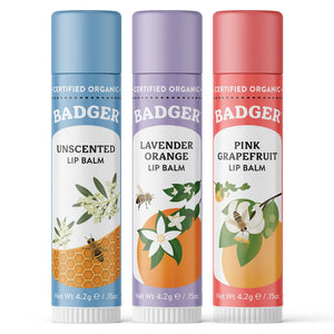 Holiday Natural Lip Balm Set of 3 - Red Box