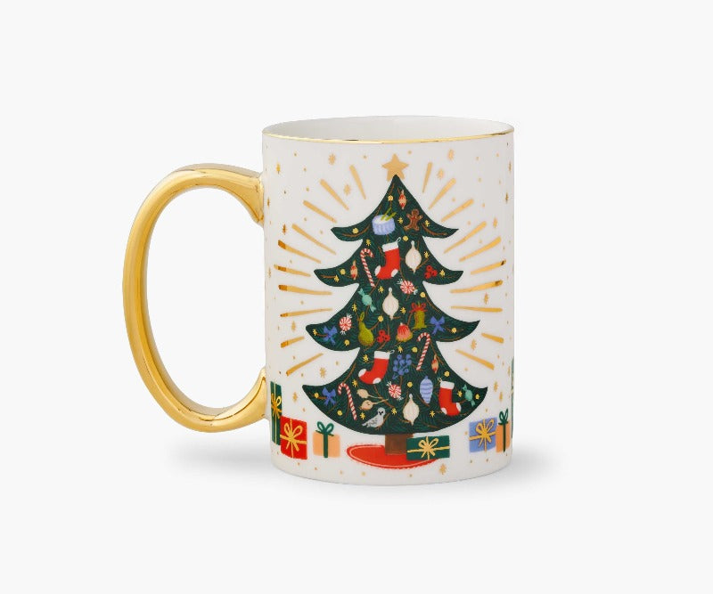 Holiday Christmas Tree Porcelain Mug Back