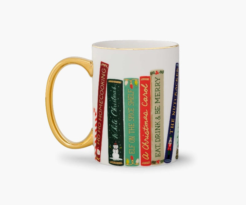 Festive Book Club Porcelain Mug Back