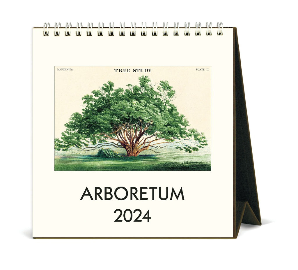 Cavallini Paper Vintage 2024 Desk Calendar Arboretum Front