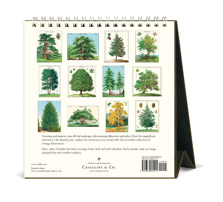 Cavallini Vintage 2024 Desk Calendar Arboretum Back