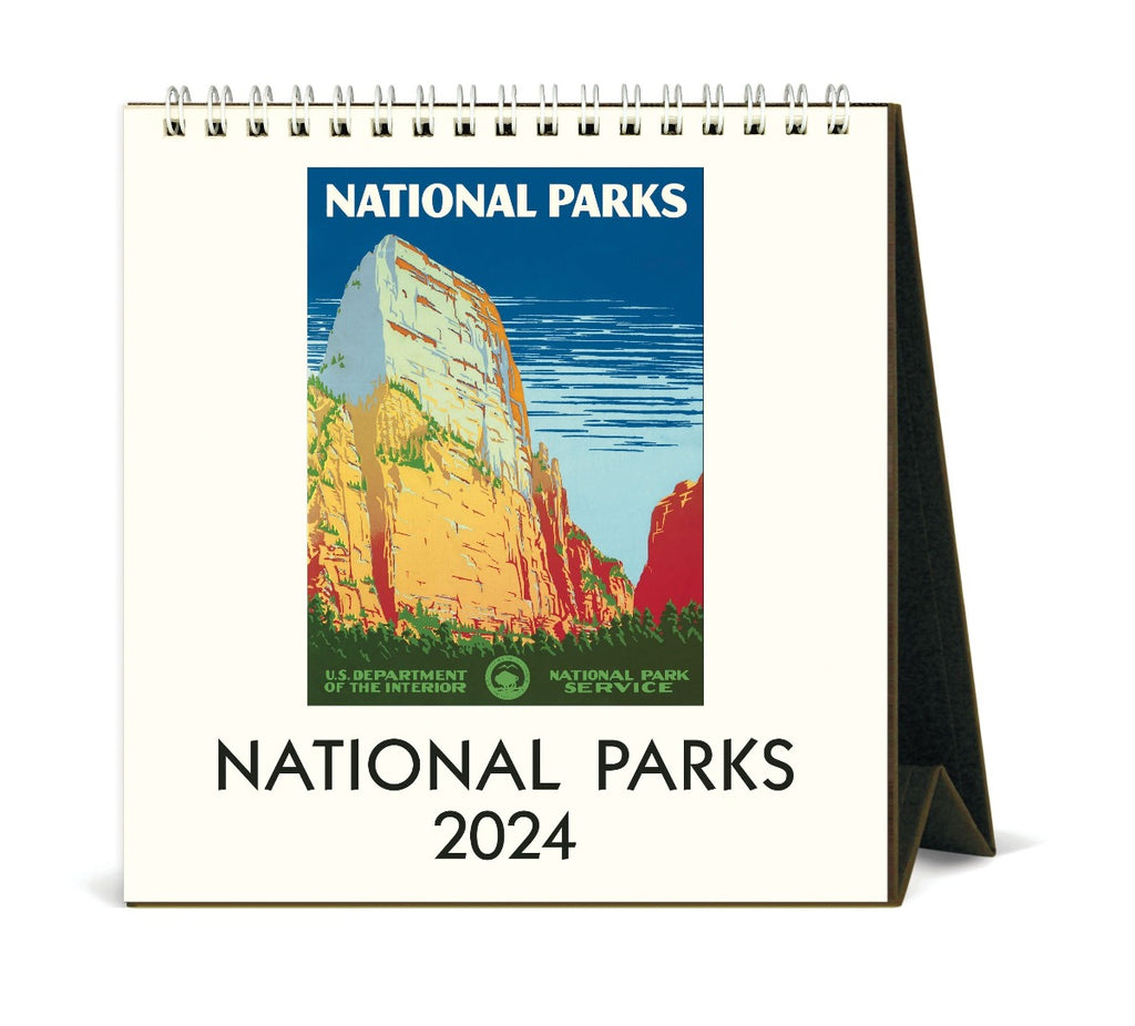 Cavallini Paper Vintage 2024 Desk Calendar National Parks Front