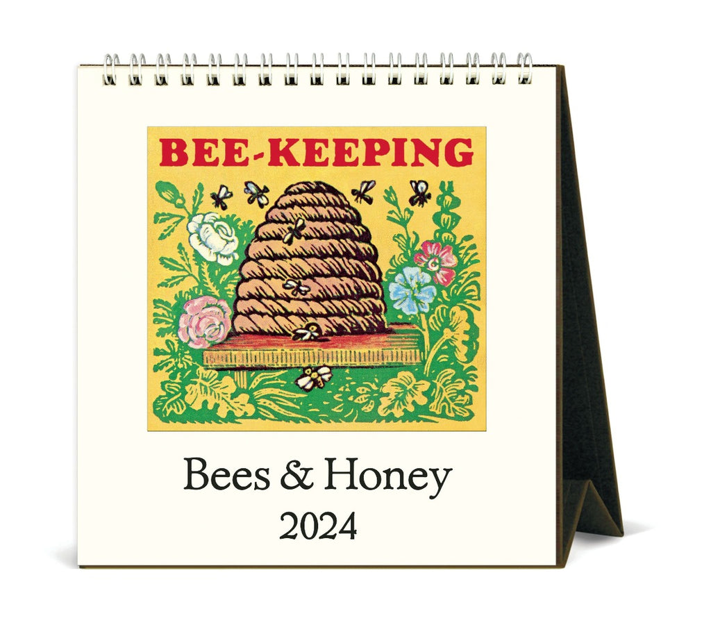 Cavallini Paper Vintage 2024 Desk Calendar Bees & Honey Front