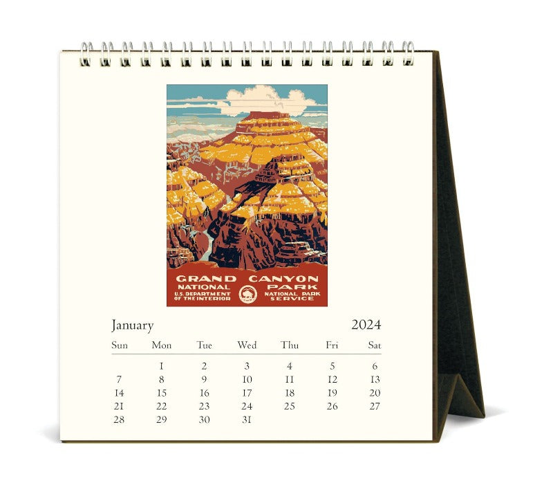 Vintage 2024 Desk Calendar National Parks Interior