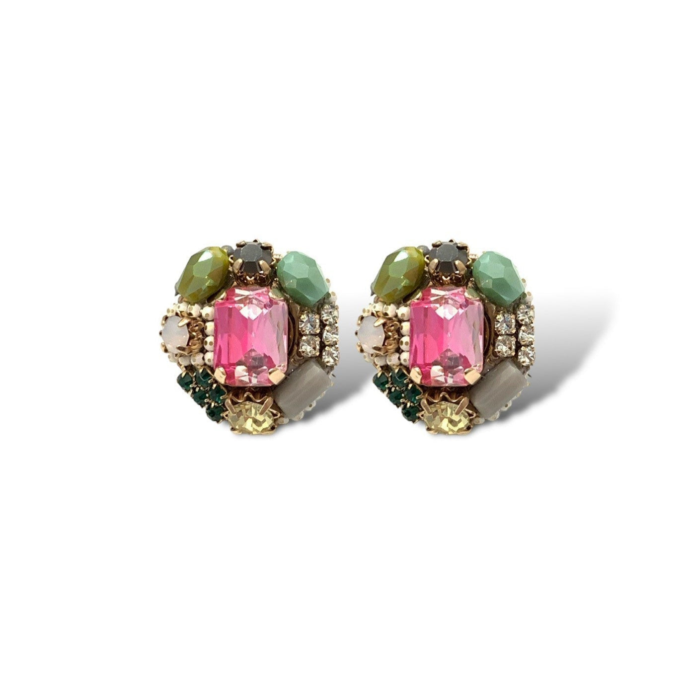 Swarovski Crystal Eclectic Pink Stud Earrings