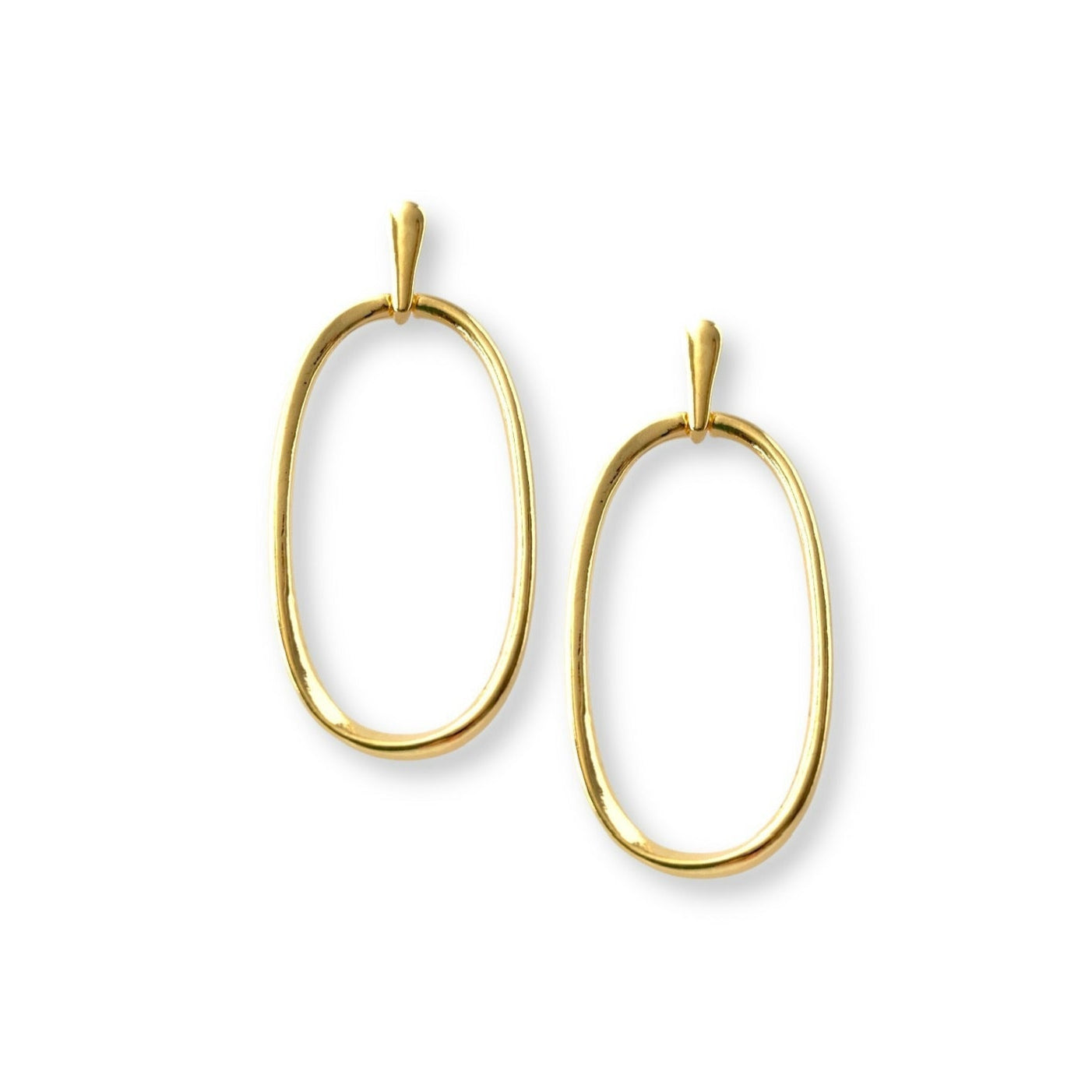 Large Open Oval Drop Earrings