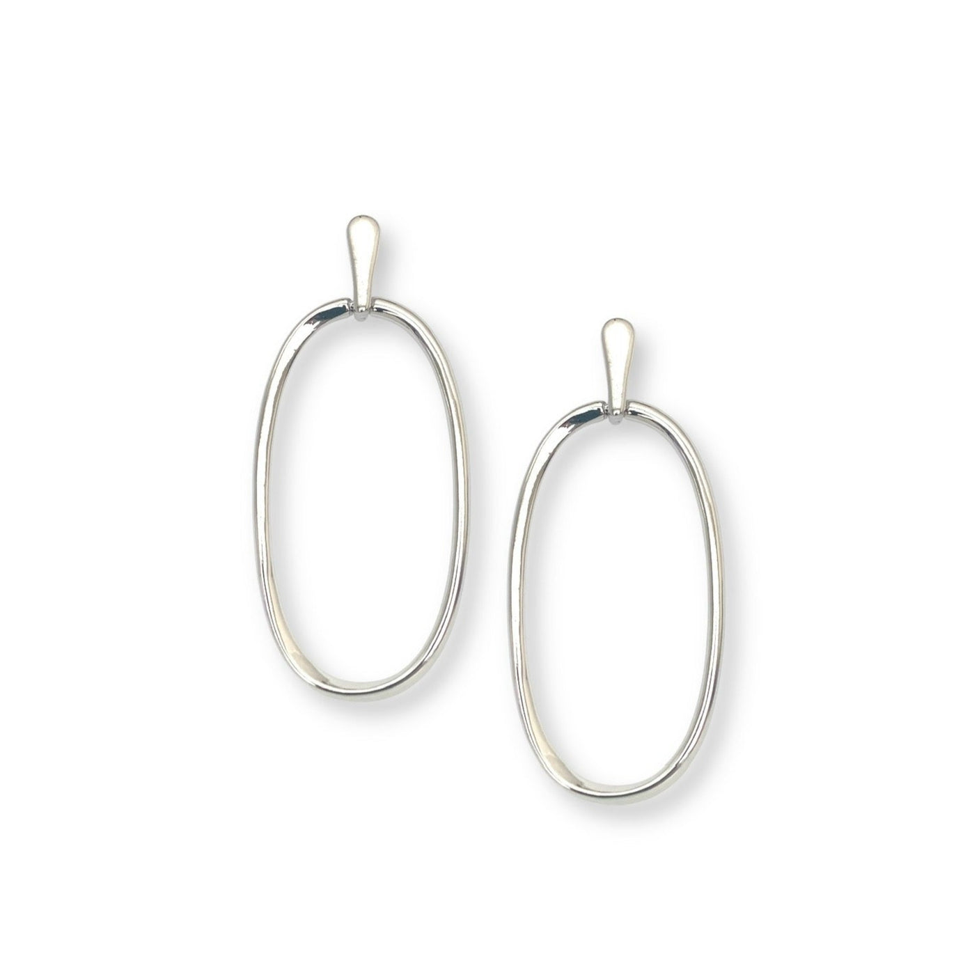 Large Open Oval Drop Earrings