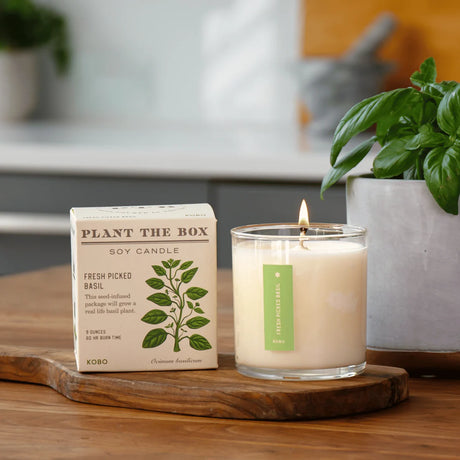 Fresh Picked Basil - Pure Soy Candle Plantable Seed-Infused Box