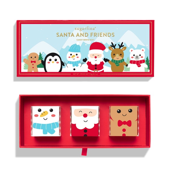 Santa and Friends 3 Piece Gummy Candy Bento Box